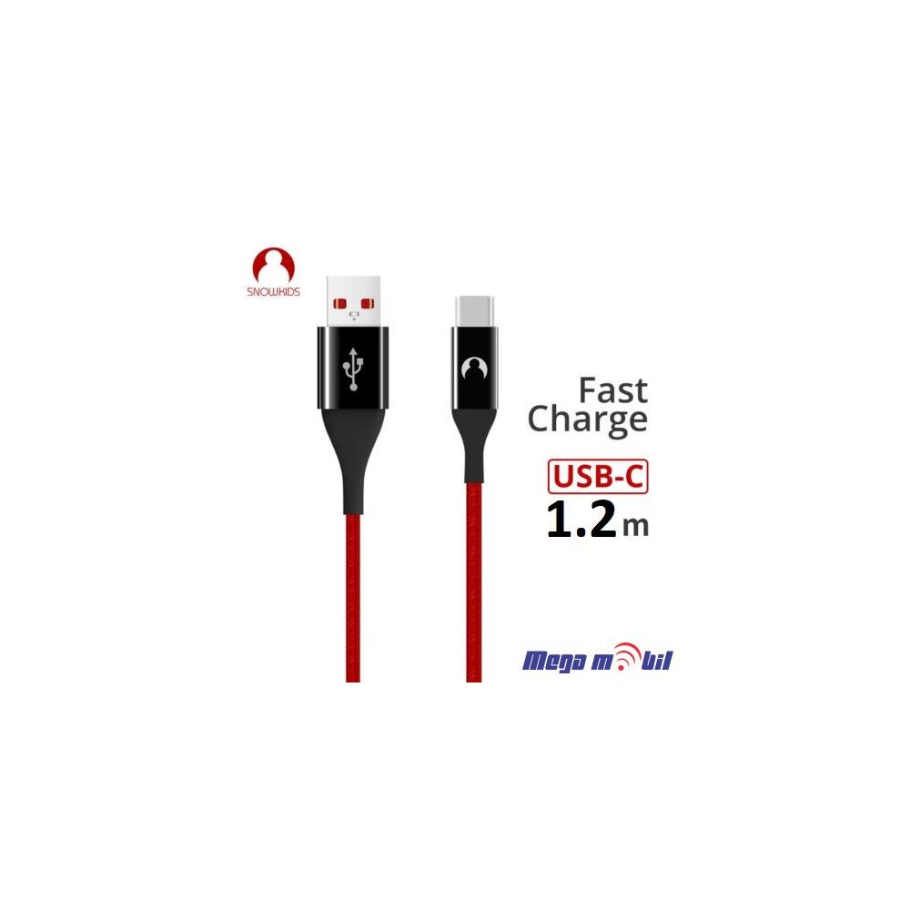 Data Kabel Type C FAST Snowkids 3A red