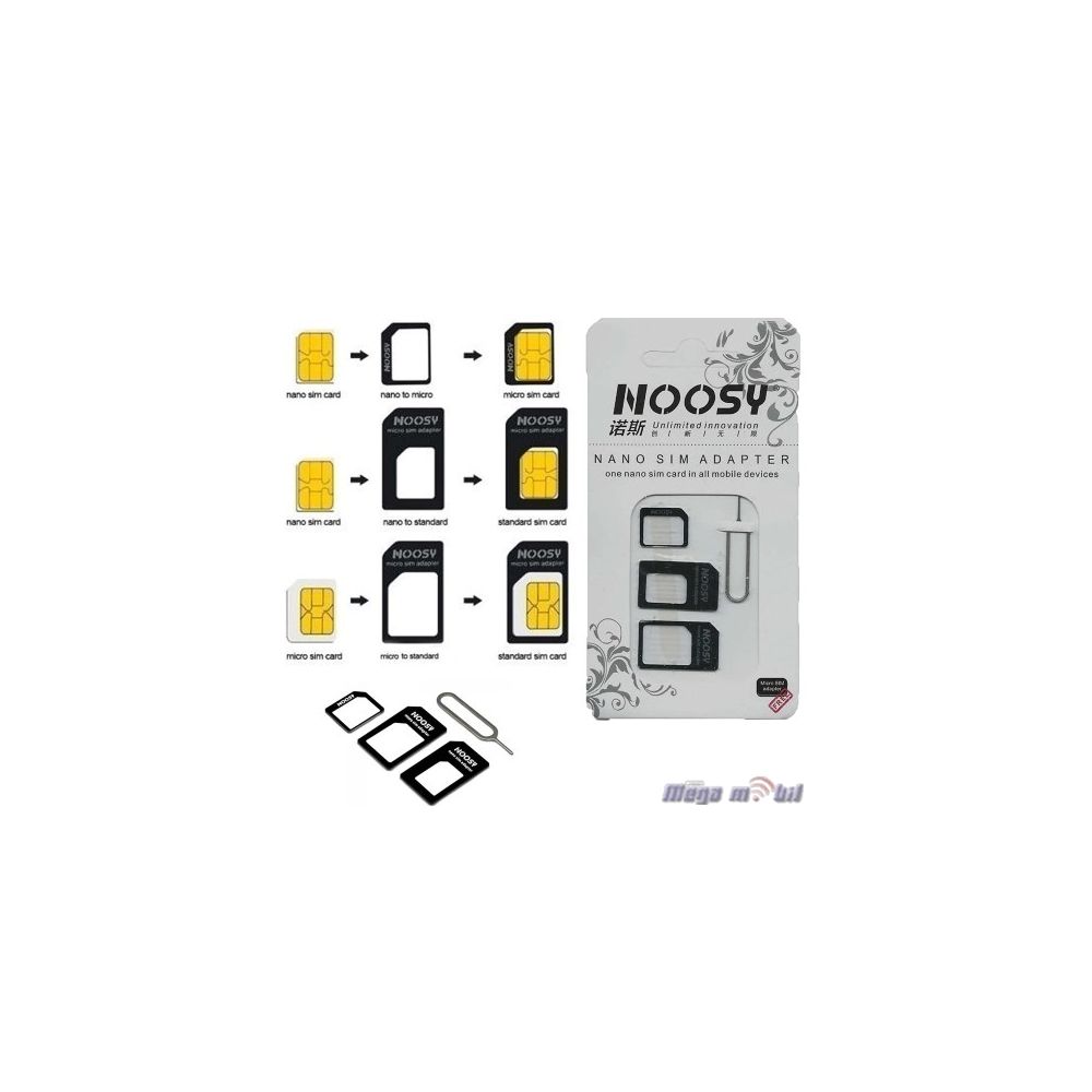 Nano + Micro SIM adapter (3 in 1 Plastic)