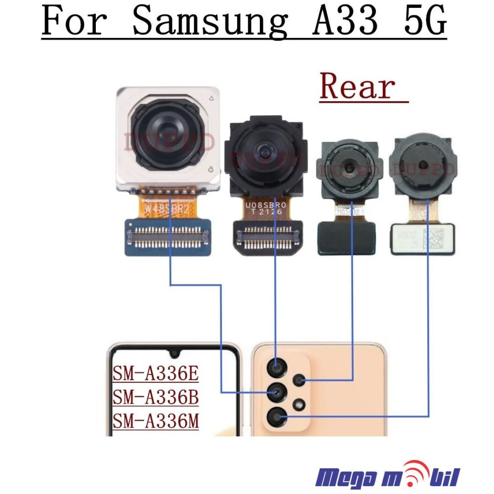 Kamera Samsung A33 5G/ A336B zadna KOMPLET 4pcs