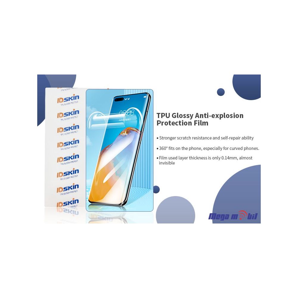 Hidrogel screen protector IDskin TPU Glossy 18 x 12 cm 50kom