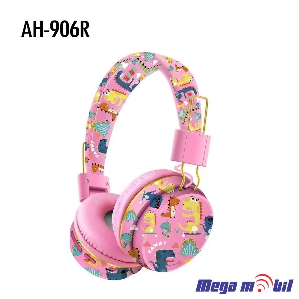 Slusalki Bluetooth Dino AH-906R pink.
