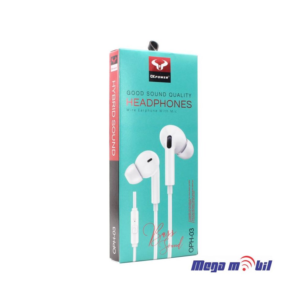 Slusalki Ox Power OPH03 (3.5mm) white