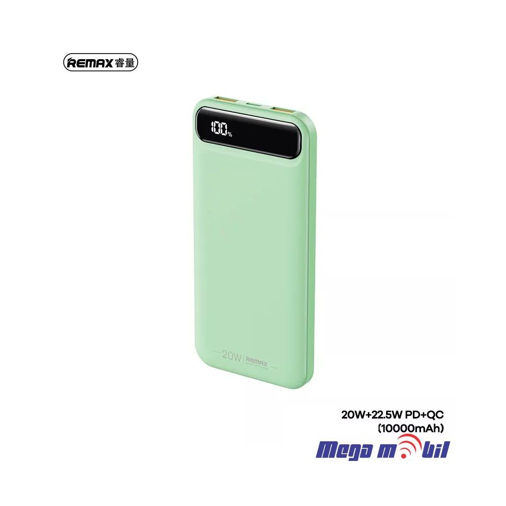 Baterija eksterna 10000mAh REMAX Bole RPP-520 FAST+PD green