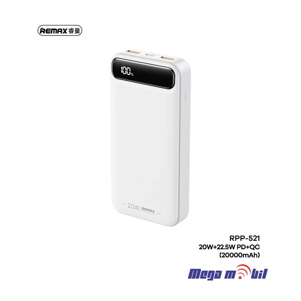 Baterija eksterna 20000mAh REMAX Bole RPP-521 FAST+PD white