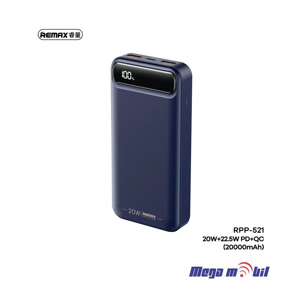 Baterija eksterna 20000mAh REMAX Bole RPP-521 FAST+PD blue