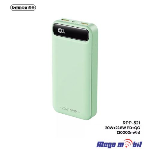 Baterija eksterna 20000mAh REMAX Bole RPP-521 FAST+PD green