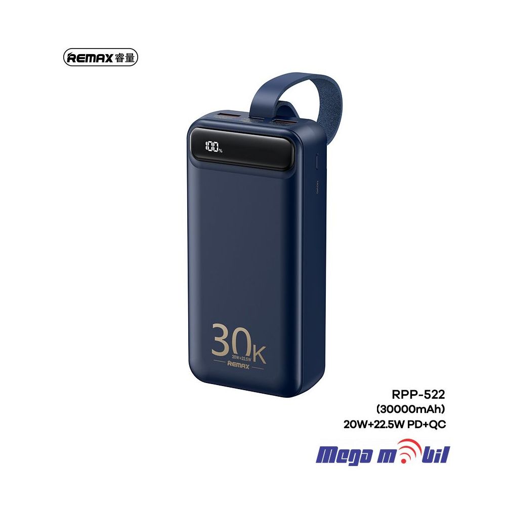 Baterija eksterna 30000mAh REMAX Bole RPP-522 FAST+PD blue