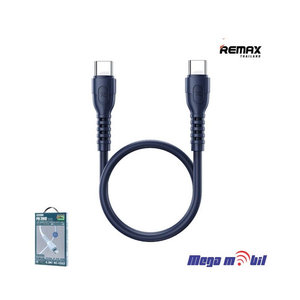 Data Kabel Type C PD REMAX Ledy RC-C022 65W Fast 0.3m blue