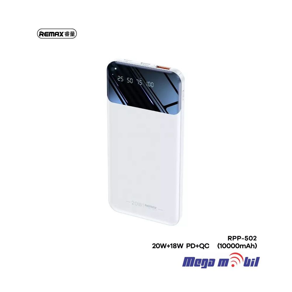 Baterija eksterna 10000mAh REMAX Hunch RPP-502 FAST+PD white