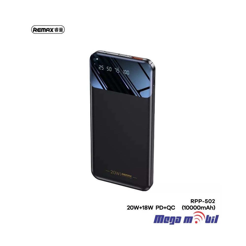 Baterija eksterna 10000mAh REMAX Hunch RPP-502 FAST+PD black
