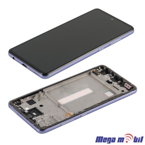 Ekran Samsung A528B/ A52S 5G/ A526U SO RAMKA violet full org 
