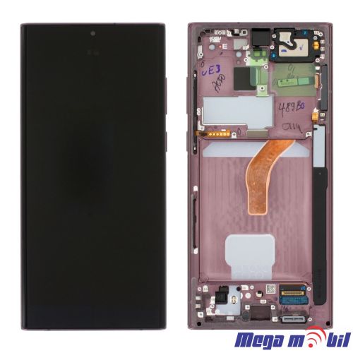 Ekran Samsung S908B S22 Ultra SO RAMKA Purple/Burgundy full org