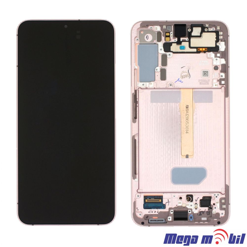 Ekran Samsung S906B S22 Plus SO RAMKA Pink/Gold full org