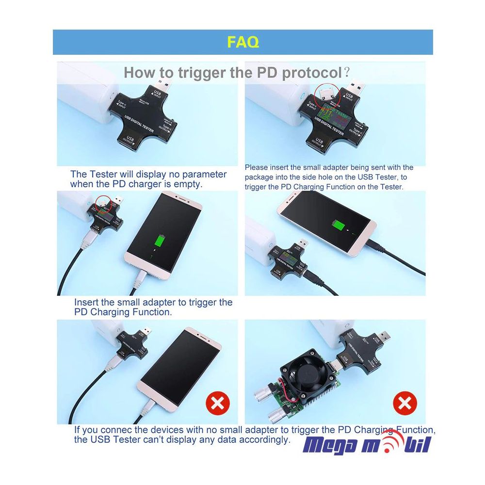 Tester J7-C USB/ TypeC/ Micro PD V/A/W