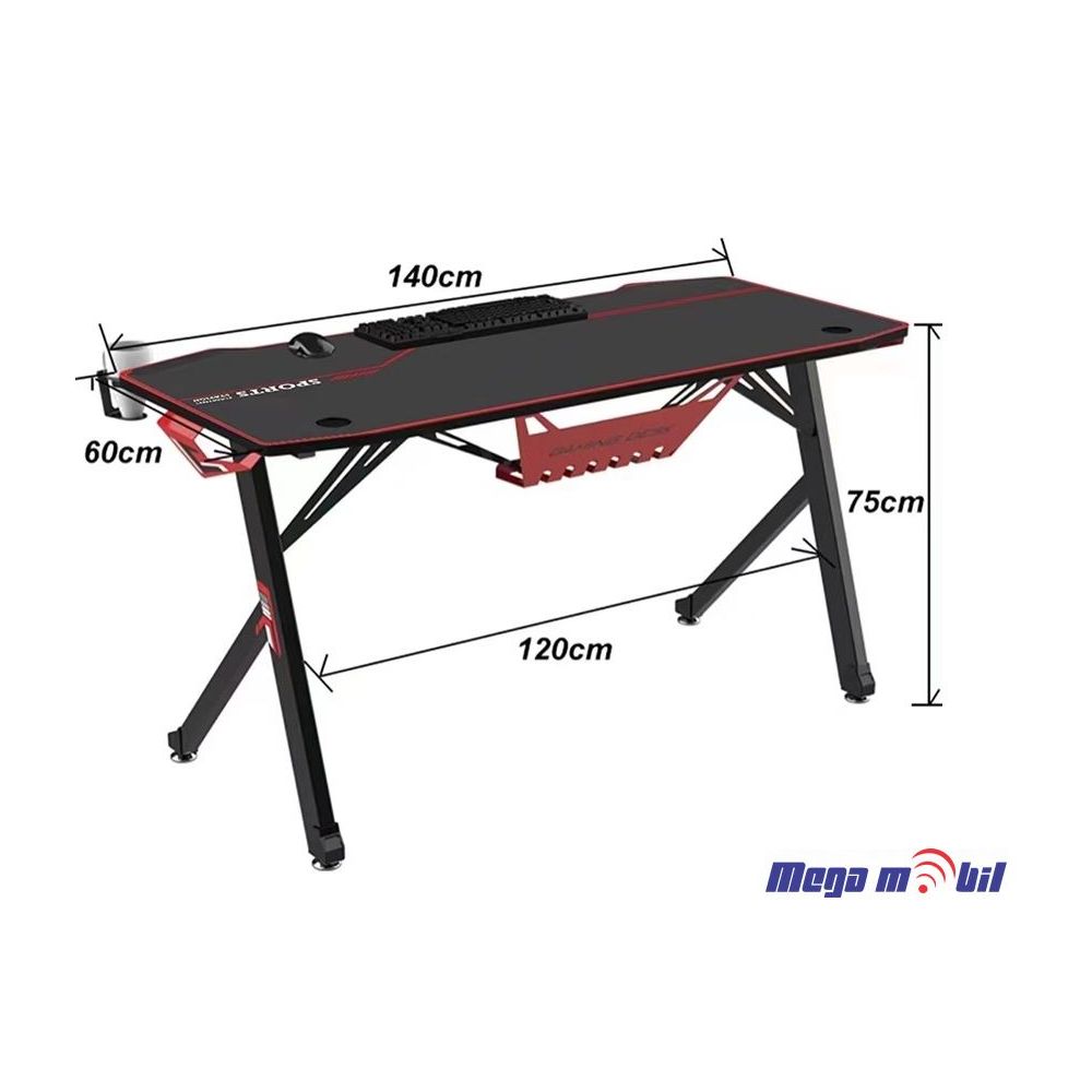 Gaming desk X-Shaped black