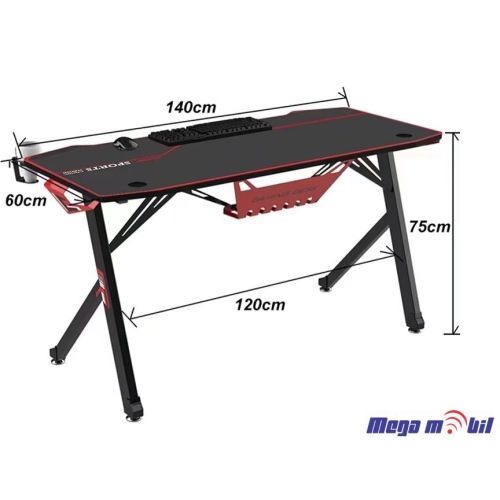 Gaming desk X-Shaped black