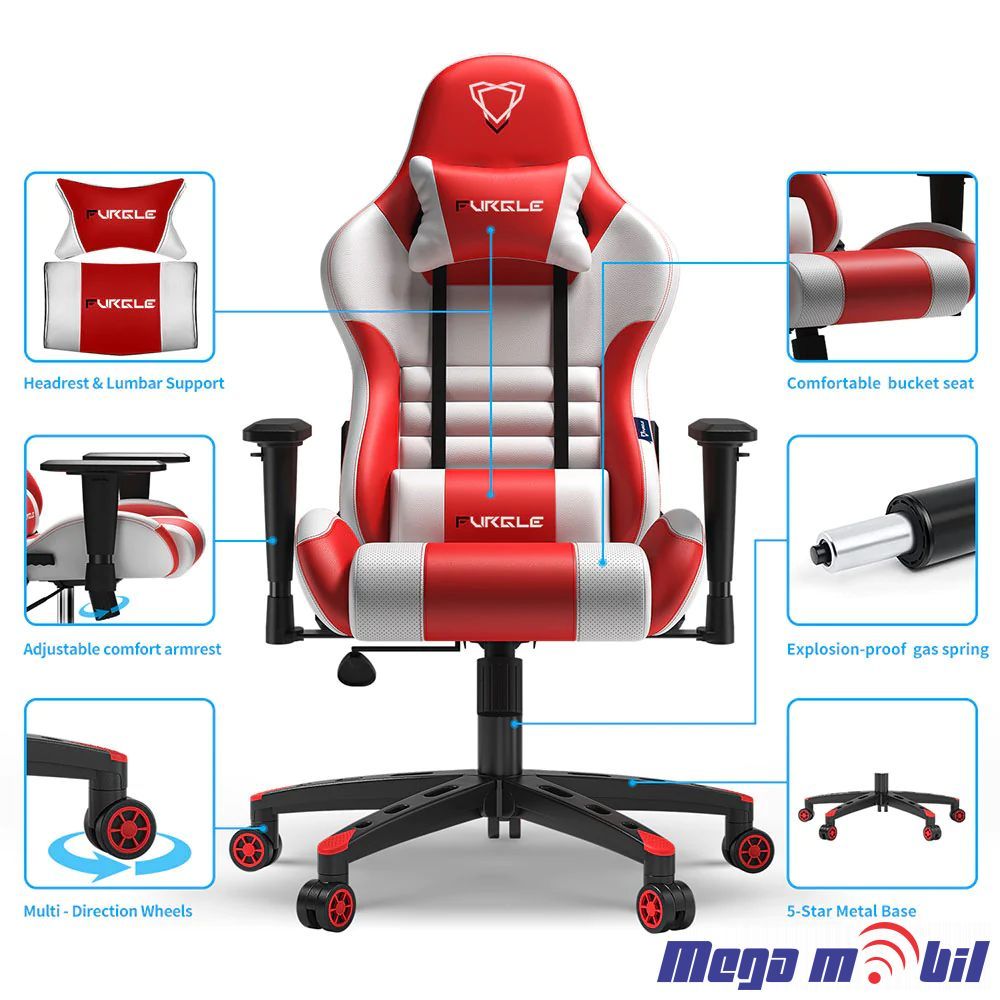 Gaming chair Furgle white / red