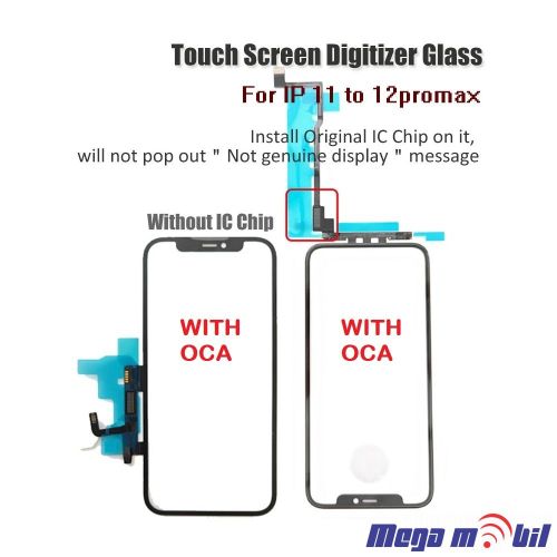 Staklo iPhone 11 Pro Max komplet so touchscreen NO IC Long Flex