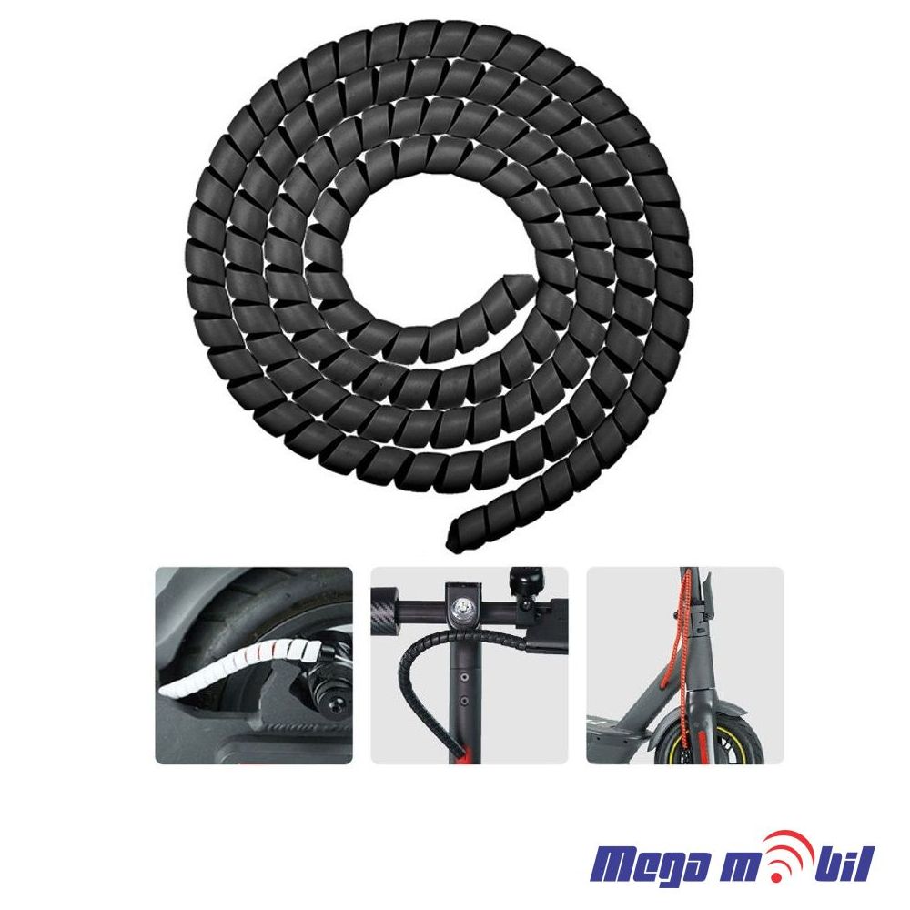 Spiralna stega za kabli 1m BLACK
