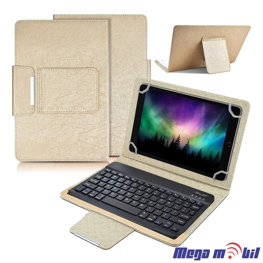 Futrola Tablet Univerzalna so Bluetooth tastatura 8" gold