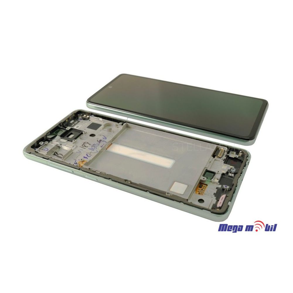 Ekran Samsung A528B/ A52S 5G/ A526U SO RAMKA green full org 