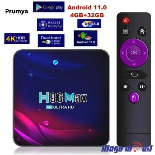 Android TV BOX H96 Max 4GB RAM / 32GB ROM Wi Fi+BT Android 11