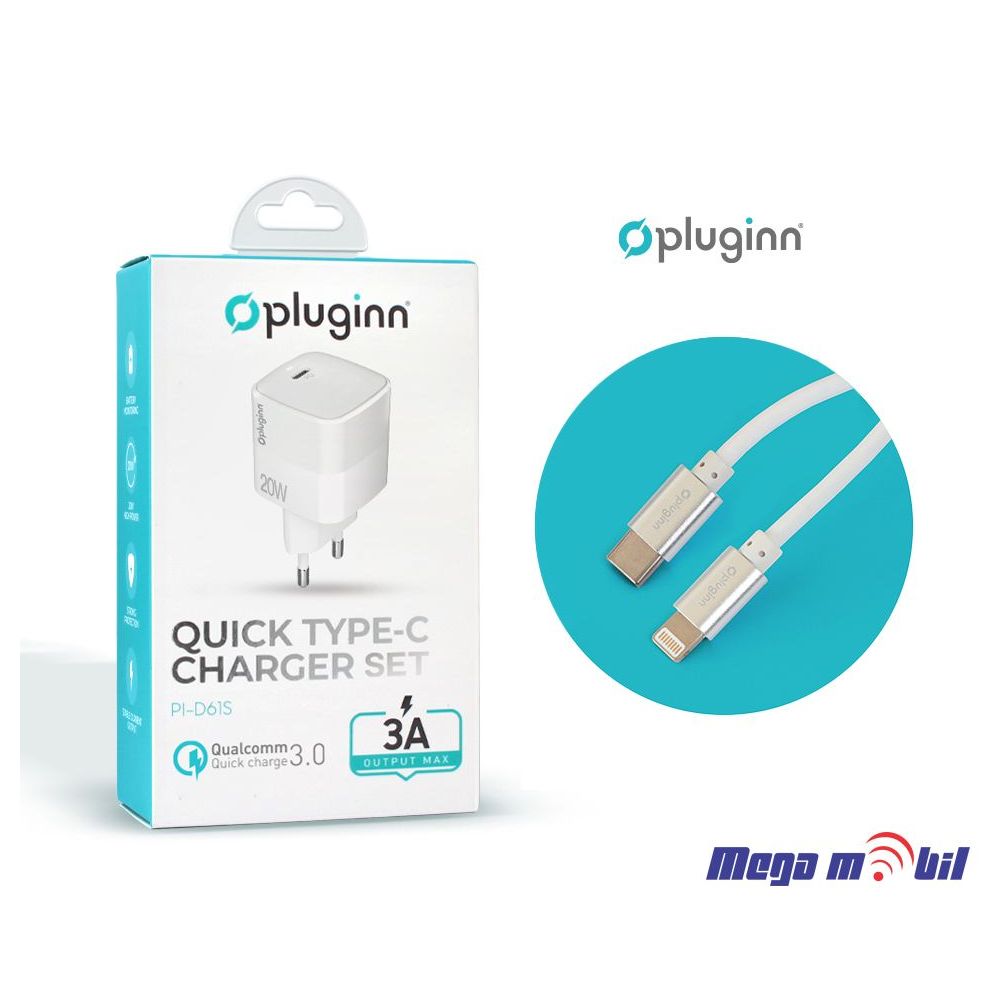 Polnac 220V iPhone Pluginn PI-D61S PD3.0 PPS 20W white