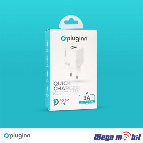 Polnac 220V Pluginn PI-D73 QC3.0 PD3.0 PPS USB-PD 18W+20W, 38W (total) white