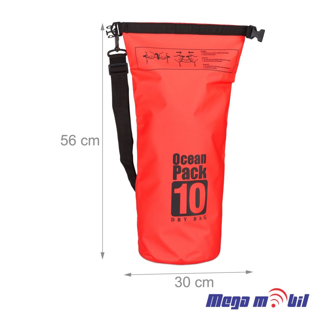 Torba Vodootporna 10L red
