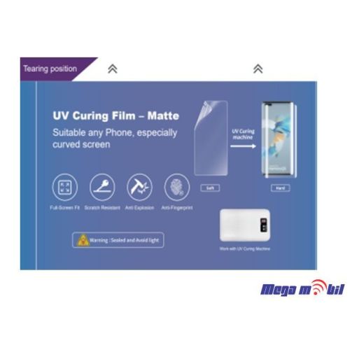 Hidrogel screen protector UV IDskin Matte 19 x 12 cm. 