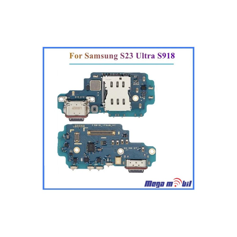 Konektor za polnenje Samsung S918B/ S23 Ultra komplet plocka