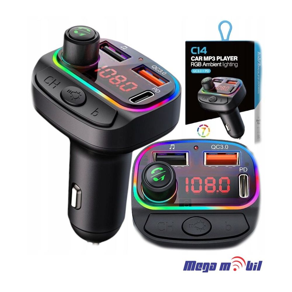 FM transmiter Bluetooth MP3 car charger PD C14