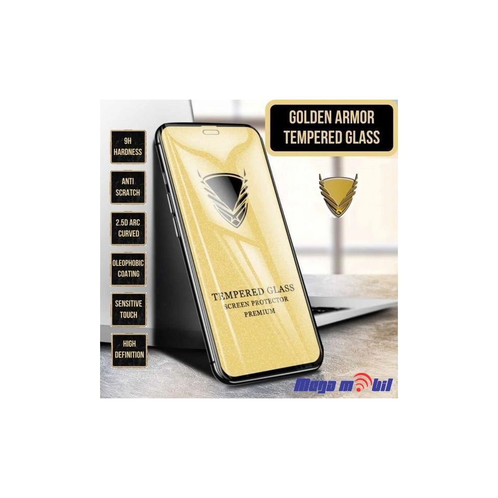 Tempered glass za iPhone 16 Plus/15 Plus Golden Armor 5D black.