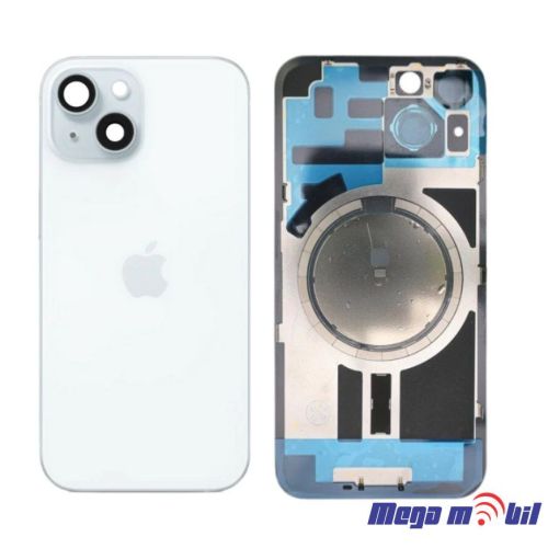 Zadno staklo iPhone 15 Blue so magneti za wireless i stakla za kamera 