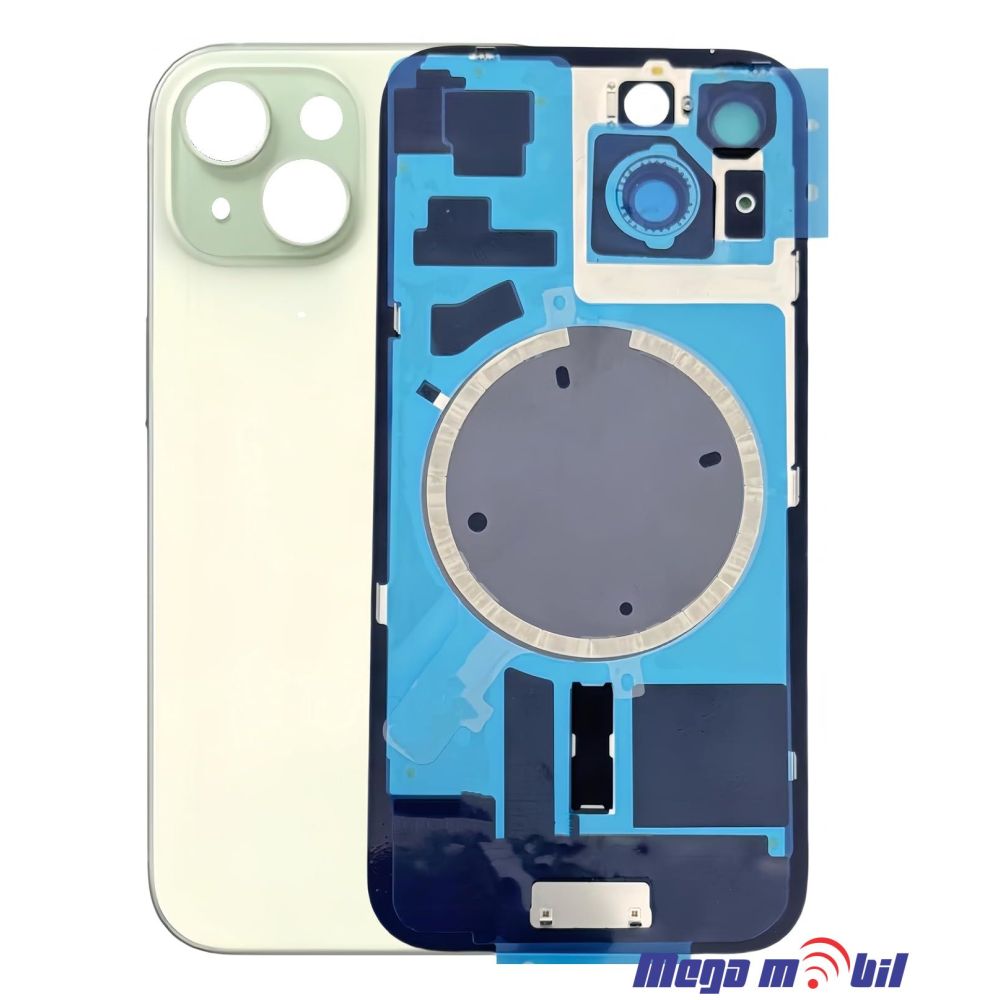 Zadno staklo iPhone 15 Green so magneti za wireless i stakla za kamera 