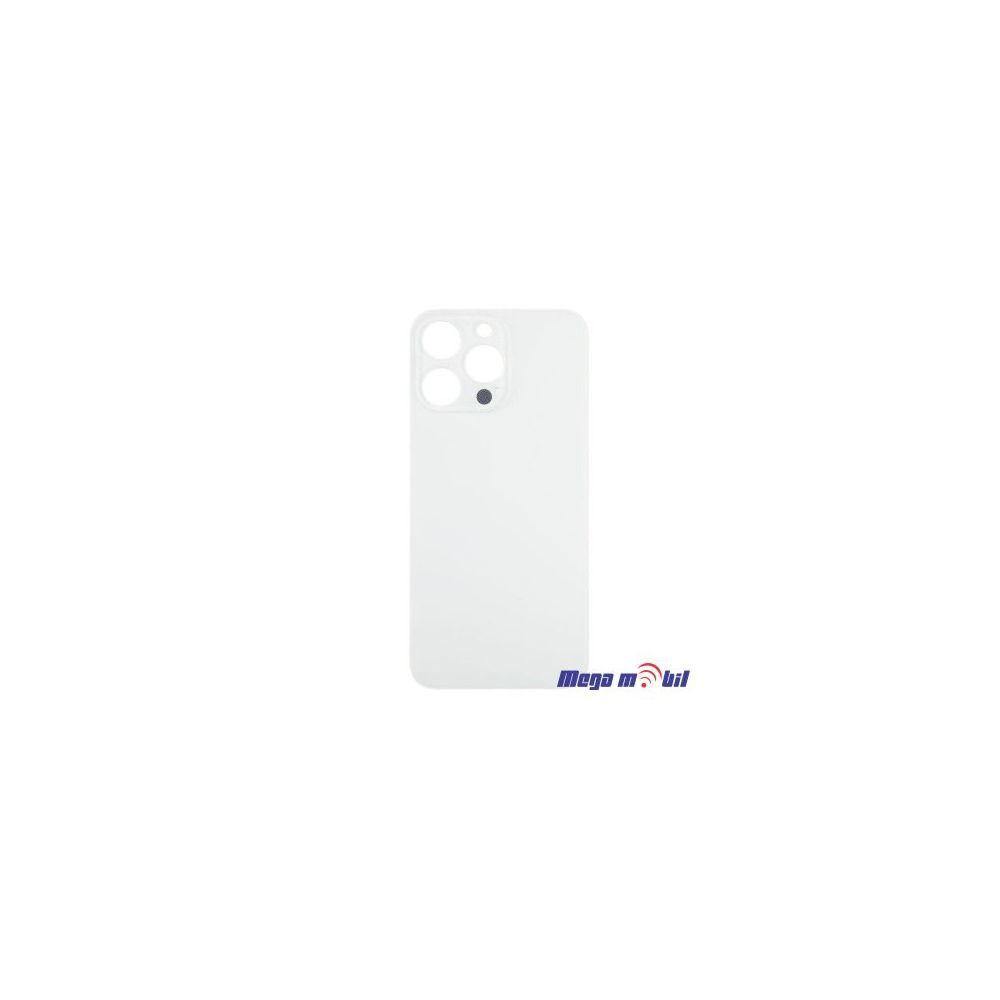 Zadno staklo iPhone 15 Pro Max White so magneti za wireless i stakla za kamera 