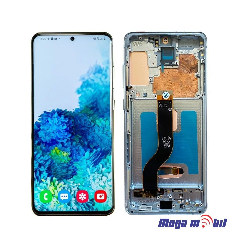 Ekran Samsung G985 S20 plus SO RAMKA Light Blue SOFT OLED