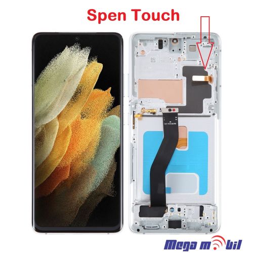 Ekran Samsung G998B S21 ultra SO RAMKA Silver SOFT OLED