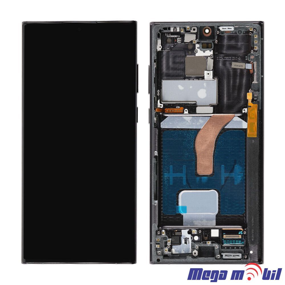 Ekran Samsung S908B S22 Ultra SO RAMKA Black SOFT OLED