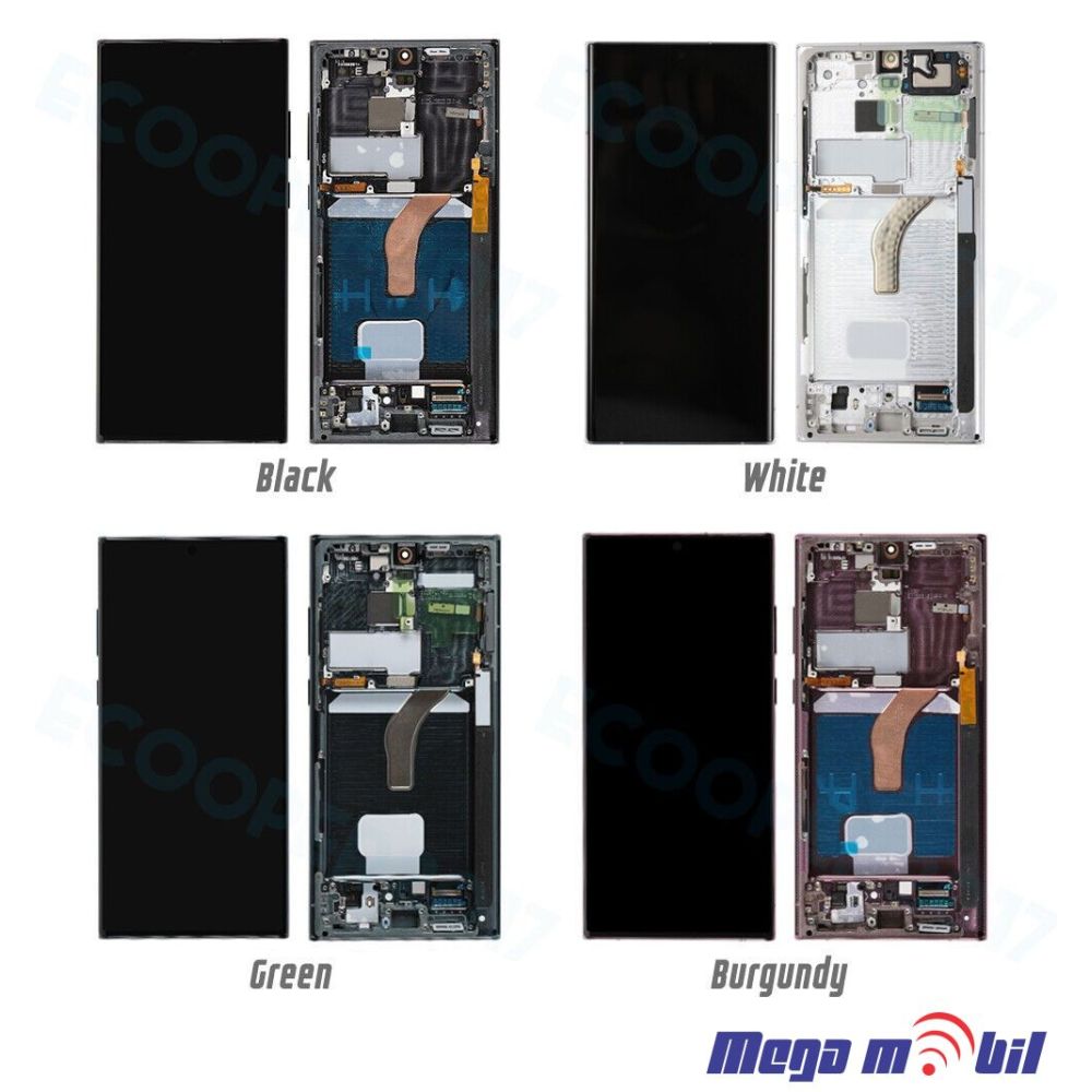 Ekran Samsung S908B S22 Ultra SO RAMKA Green SOFT OLED