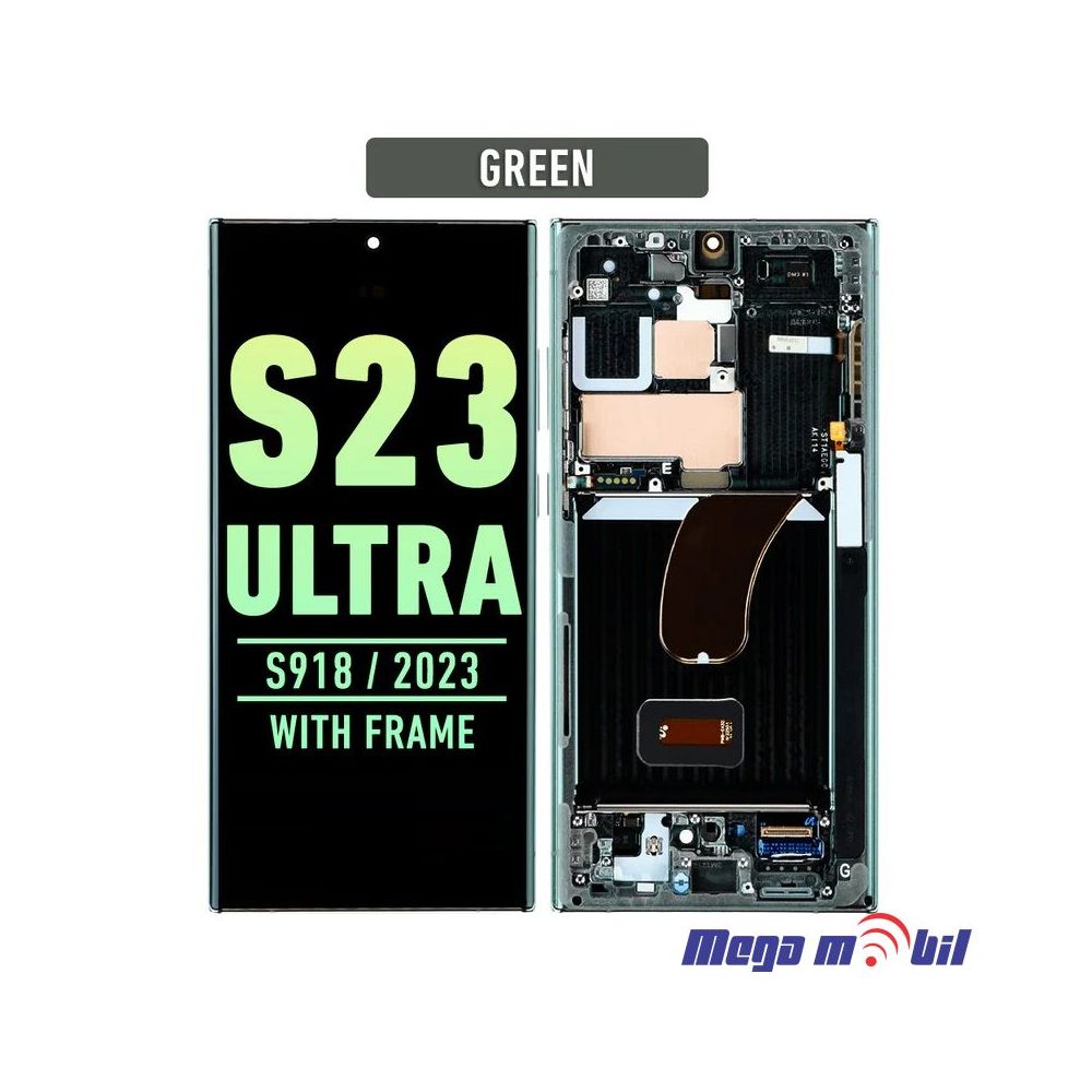 Ekran Samsung S918B S23 Ultra 5G SO RAMKA Green SOFT OLED