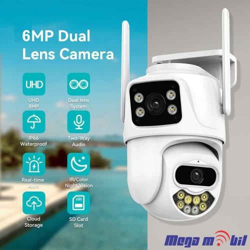 Kamera IP P09 6MP Outdoor WiFi 6 Megapixel PTZ 