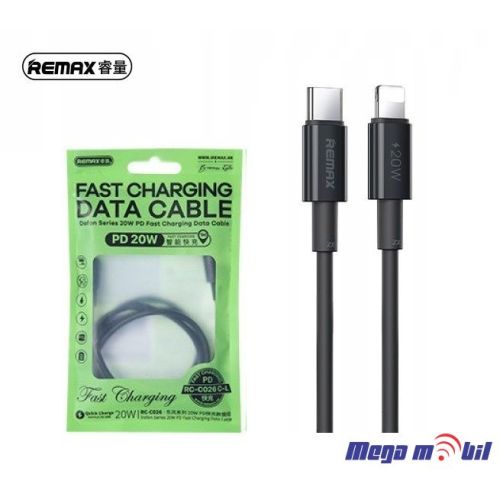 Data Kabel iPhone PD FAST REMAX Dofon RC-026 20W black 1m