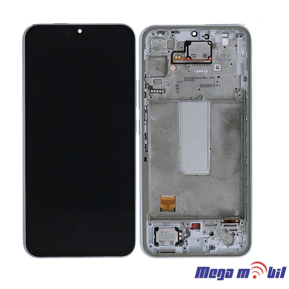 Ekran Samsung A346B/ A34 5G SO RAMKA silver full org 