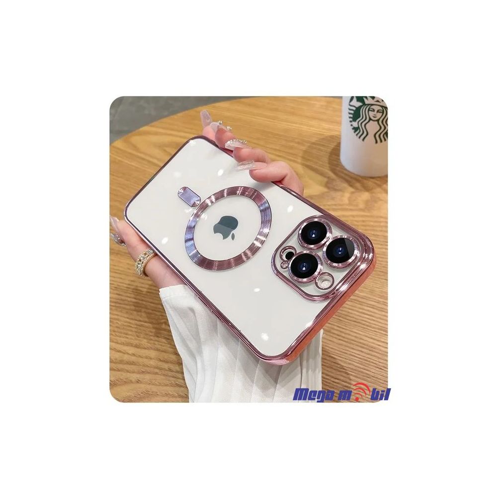 Futrola iPhone 15 Plus Metal Brushed rose