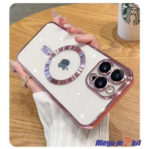 Futrola iPhone 15 Plus Metal Brushed rose