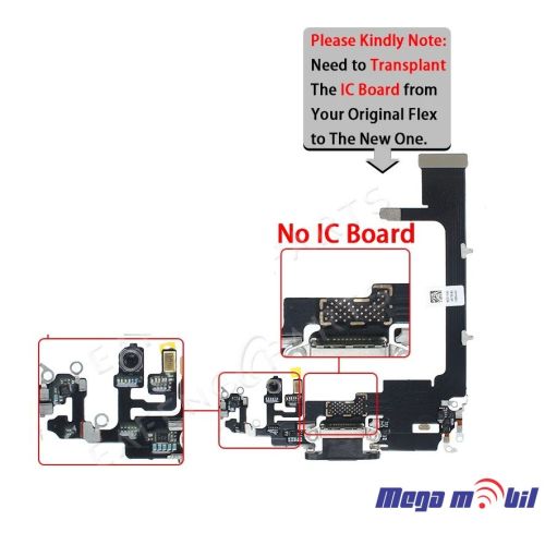 Konektor za polnenje iPhone 11 Pro Max so flet 