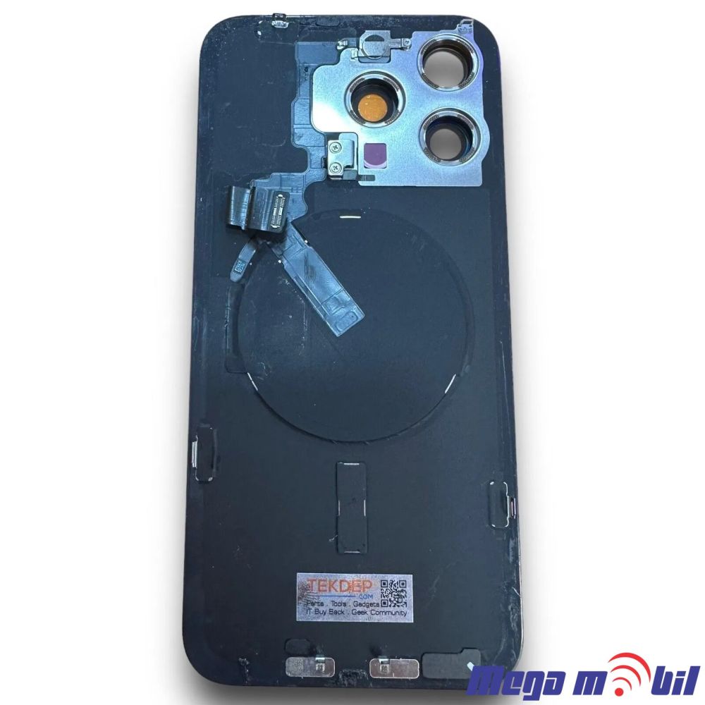 Zadno staklo iPhone 15 Pro Blue komplet so flet za wireless blic i mikrofon