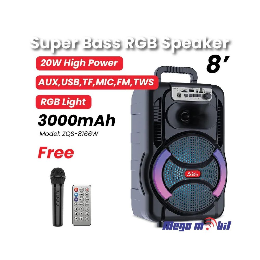 Zvucnik Bluetooth Karaoke ZQS8166