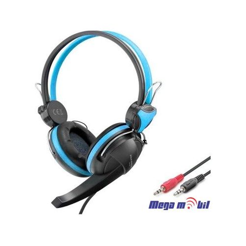 Slusalki za kompjuter HADRON HD1295 so mikrofon black/blue
